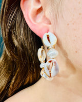 Bohemian Shores Boho Earrings – Natural Cowrie Shell - stylish accessory for every outfit