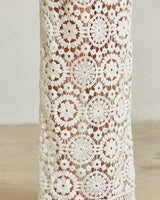 Boho Bloom Crochet Skirt Set - White - Palazzo Couture Online