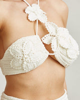 Boho Bloom Crochet Skirt Set - White - Palazzo Couture Online