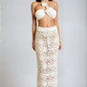 Women's White skirt set crochet style back view