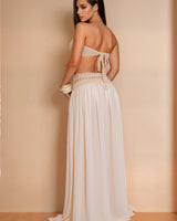 Boho Breeze Crochet Skirt Set - Natural - Palazzo Couture Online