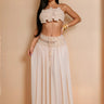 Boho Breeze Crochet Skirt Set - Natural front view showing complete two piece skirt set