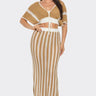 Boho - Chic Two - Piece Skirt Set (Taupe) - Palazzo Couture Online