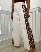 Boho Luxe Wide - Leg Crochet Panel Pants - Palazzo Couture Online