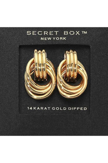 Bold Interwoven Knot Earrings - Gold - women's statement jewelry
