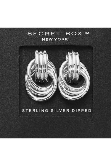 Bold Interwoven Knot Earrings - Silver for women - fashion jewelry by Palazzo Couture