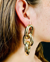 Bold Link Statement Earrings
(Gold) - stylish accessory for every outfit