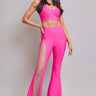 Boreal Crystal Mesh Detail Pants Set (Hot Pink) - Palazzo Couture Online