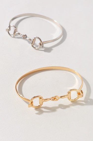 Polished Horsebit Cuff Bracelet - both colors