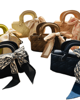 Bow Charm Quilted Mini Tote - Palazzo Couture Online