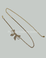 Bow Rhinestone Chain Belt (Gold) for women - fashion belt by Palazzo Couture