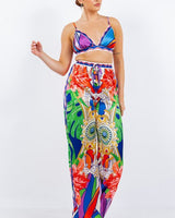 Bra top and Wide leg pants set (Multi) - Palazzo Couture Online