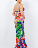Elegant Multi wide leg two piece pant set styled for going out