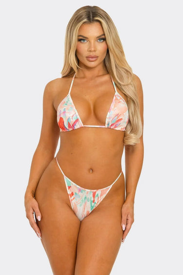 Breezy Waves 3-Piece Bikini Set
(Coral) - trendy women's swimwear