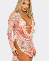 Breezy Waves 3-Piece Bikini Set
(Coral) - women's swimwear for beach and pool