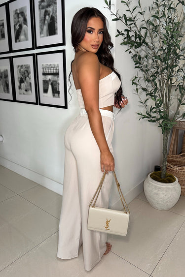 Breezy Weekend Pant Set (Beige) - Palazzo Couture Online