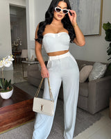 Breezy Weekend Pant Set (Light Blue) - Palazzo Couture Online