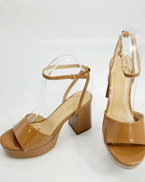 Britney Chunky Heels (Tan) - trendy women's heels for every occasion
