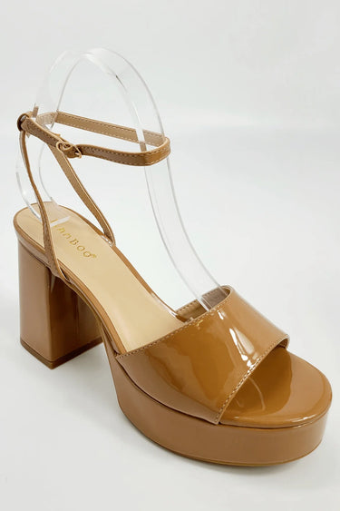 Britney Chunky Heels (Tan) for women - stylish heels by Palazzo Couture