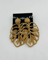 Brown Statement Earrings – Leaf Design - trendy women's jewelry