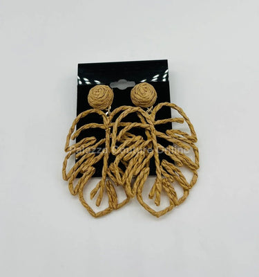 Brown Statement Earrings – Leaf Design - trendy women's jewelry