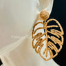 Brown Statement Earrings – Leaf Design for women - fashion jewelry by Palazzo Couture