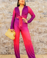 Brunch Babe Pant Set (Magenta Combo) - Palazzo Couture Online