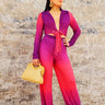 Brunch Babe Pant Set (Magenta Combo) showing coordinated top and pants construction