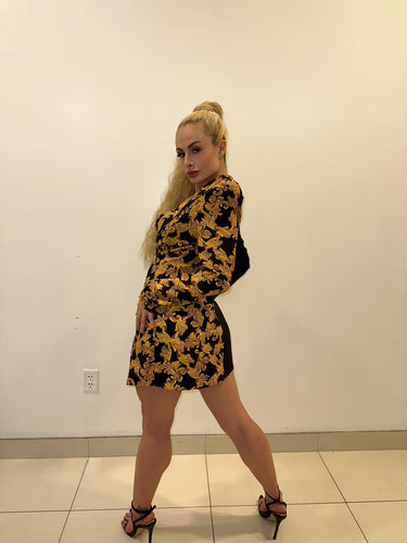 Women's  mini dress blazer style back view