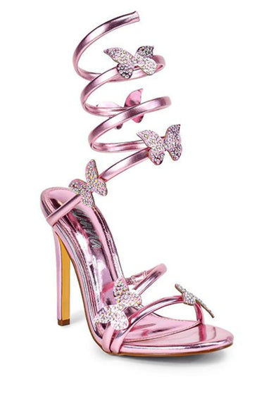 Butterfly Enchantment Gladiator Sandals (Pink) - front view