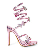Butterfly Enchantment Gladiator Sandals (Pink) - Palazzo Couture Online