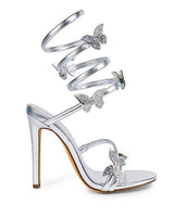 Butterfly Enchantment Gladiator Sandals (Silver) - Palazzo Couture Online