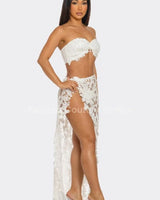 Butterfly Romance 2 Piece Lace Maxi Skirt Set - chic beach wear by Palazzo Couture