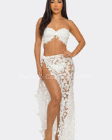 Butterfly Romance 2 Piece Lace Maxi Skirt Set - stylish beach and pool outfit