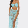 Butterfly Romance 2 Piece Lace Maxi Skirt Set - Baby Blue for women - beach cover up by Palazzo Couture