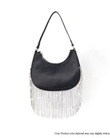Cascade Elegance Fringed Handbag (Black) - Palazzo Couture Online