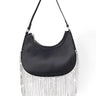 Cascade Elegance Fringed Handbag (Black) for women - bag by Palazzo Couture