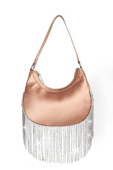 Cascade Elegance Fringed Handbag (Champagne) - Palazzo Couture Online