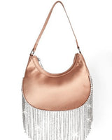 Cascade Elegance Fringed Handbag (Champagne) for women - bag by Palazzo Couture