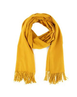 mustard yellow winter shawl folded presentation