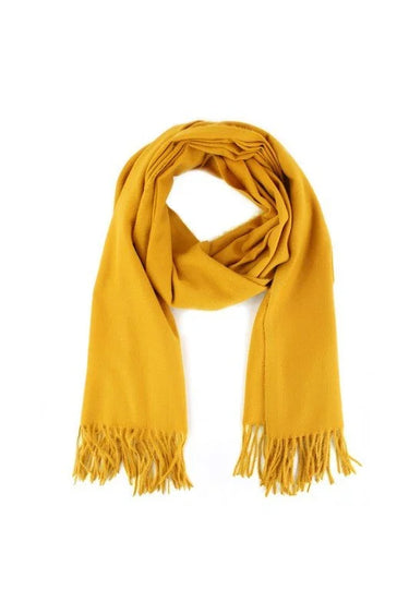 mustard yellow winter shawl folded presentation