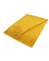cashmere blend shawl mustard styled as wrap