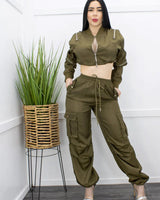 Casual Cool Flow Pant Set (Olive) - Palazzo Couture Online