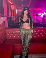 Casual Cool Flow Pant Set (Olive) - Palazzo Couture Online