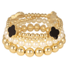 CCB Ball Shell Clover Elastic Bracelet (Gold) - Palazzo Couture Online