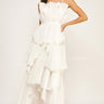 Celestia Cascade Ruffle Maxi Dress – Off White - Palazzo Couture Online