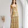 Celestial Braided Metallic Gown - Gold - Palazzo Couture Online