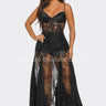 Celestial Elegance Sheer Lace Maxi Dress Black - Palazzo Couture Online
