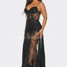 Celestial Elegance Sheer Lace Maxi Dress Black - Palazzo Couture Online