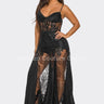 Celestial Elegance Sheer Lace Maxi Dress Black - Palazzo Couture Online